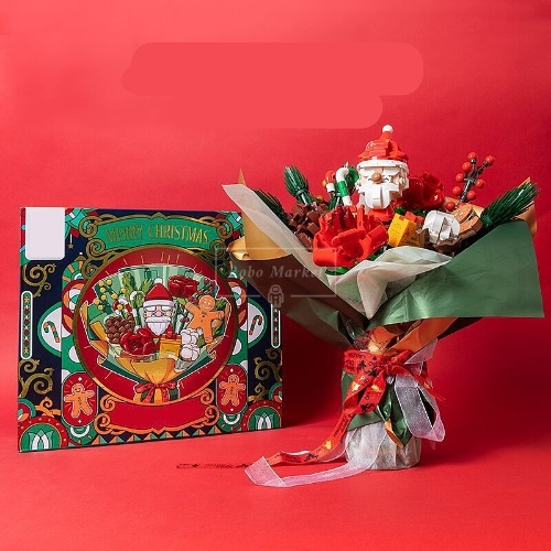 레고 크리에이터 호환 신제품 크리스마스 꽃다발 산타 선물 로맨틱 플라워 605026 창작