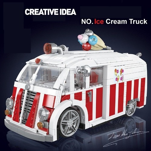 레고 크리에이터 신제품 폭스바겐 T1 아이스크림 카트 푸드트럭 차량 10039 호환 한정판