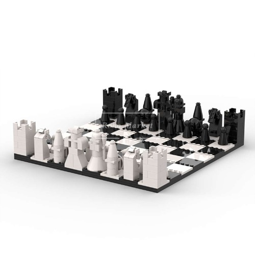 레고 크리에이터 호환 Chess 클래식 체스 블랙 엔 화이트 MOC-35358 신제품 창작